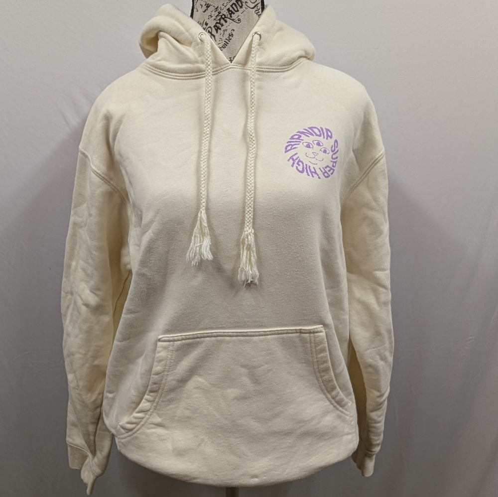 Ripndip Cream Hoodie with Purple Graphic